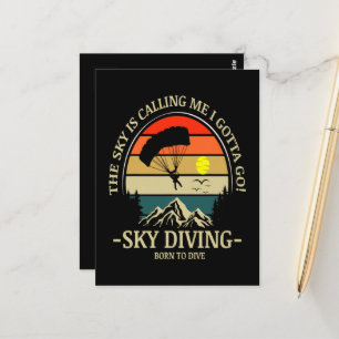 De lucht roept me Ik moet gaan skydiven Briefkaart