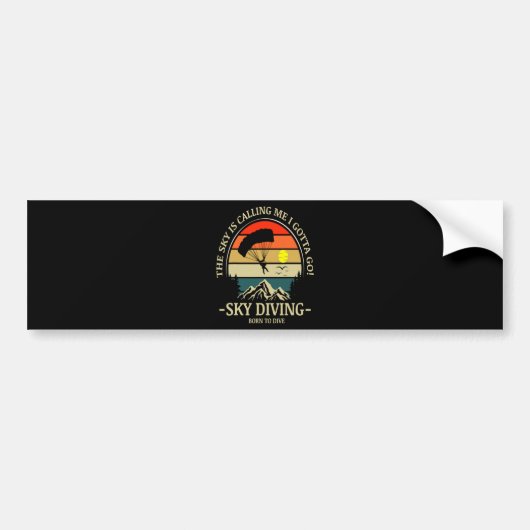 De lucht roept me ik moet gaan skydiven bumpersticker (Voorkant)