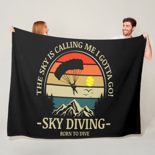 De lucht roept me ik moet gaan skydiven fleece deken (In situ)