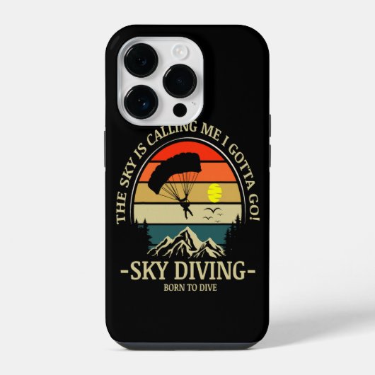De lucht roept me Ik moet gaan skydiven iPhone Hoesje (Achterkant)