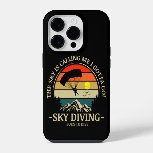 De lucht roept me Ik moet gaan skydiven iPhone Hoesje (Achterkant)