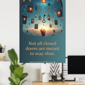De lucht vol met gesloten deuren poster (Thuiskantoor)