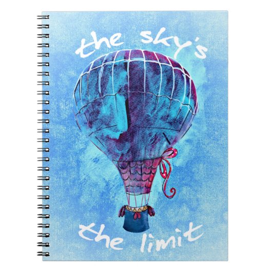 De luchtballon van de Limit Waterverf Hot Air Notitieboek (Voorkant)