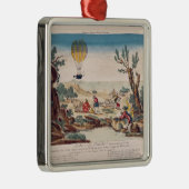 De luchtballon van Jean Pierre Blanchard Metalen Ornament (Rechts)