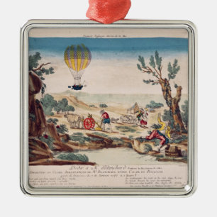 De luchtballon van Jean Pierre Blanchard Metalen Ornament