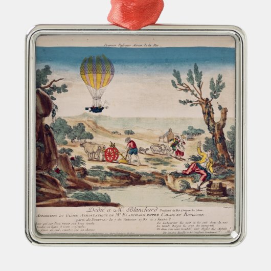 De luchtballon van Jean Pierre Blanchard Metalen Ornament (Voorkant)