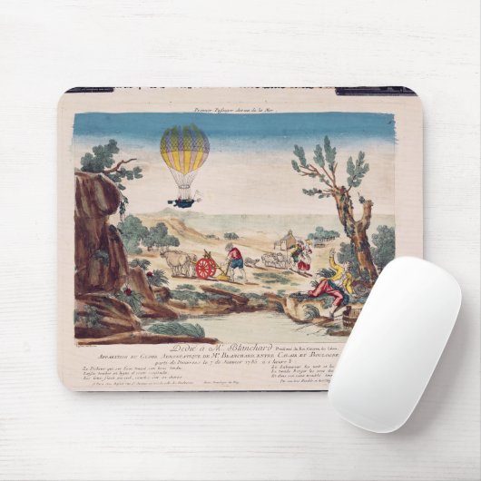 De luchtballon van Jean Pierre Blanchard Muismat (Met muis)