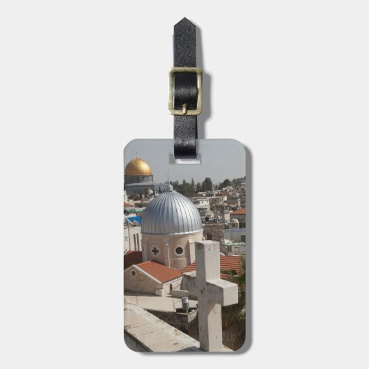 De luchtlijn van het oude Jeruzalem Bagagelabel (Voorkant verticaal)