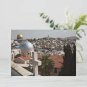 De luchtlijn van het oude Jeruzalem Bedankkaart (Staand voorkant)