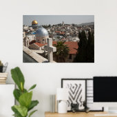 De luchtlijn van het oude Jeruzalem Poster (Thuiskantoor)