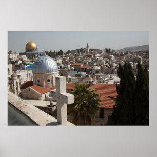 De luchtlijn van het oude Jeruzalem Poster