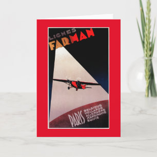 De Luchtvaartlijnen Farman 300 van Farman de Post Feestdagen Kaart