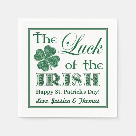 De Luck of the Irish St. Patrick's Day Servet (Voorkant)
