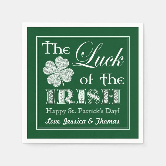 De Luck of the Irish St. Patrick's Day Servet (Voorkant)