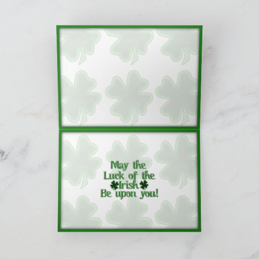 De Lucky Clovers & Pot of Gold Kaart (Binnen)