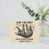 De luiaard ben langzame I? Beige Briefkaart (Staand voorkant)