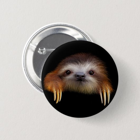 De Luiaard van het baby Ronde Button 5,7 Cm (Voorkant /achterkant)