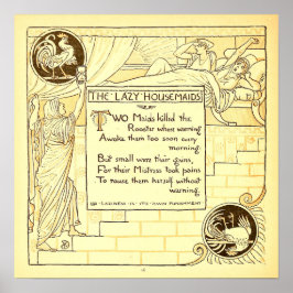 De luie huisvrouwen Walter Crane Small Poster