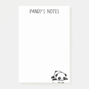 De luie Panda draagt Post-it® notes 4 x 6