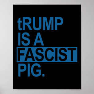 De luierkoning Trump is een fascistisch varken (st Poster