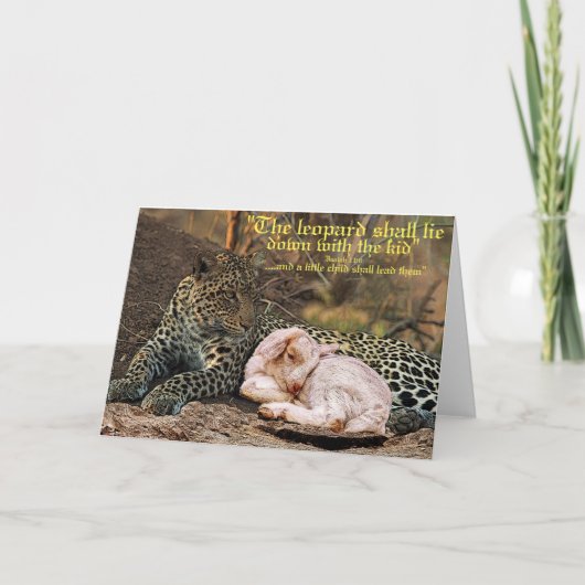 De luipaard moet liggen met de lamb-Isaiah 11 Kaart (Voorkant)