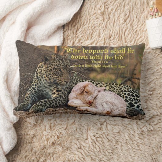 De luipaard moet liggen met de lamb-Isaiah 11 Kussen (Deken)