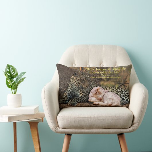 De luipaard moet liggen met de lamb-Isaiah 11 Kussen (Stoel)