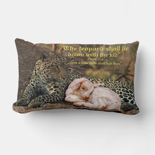 De luipaard moet liggen met de lamb-Isaiah 11 Kussen (Voorkant)