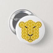 de luipaard van de sacharden 01 . ronde button 5,7 cm (Voorkant /achterkant)