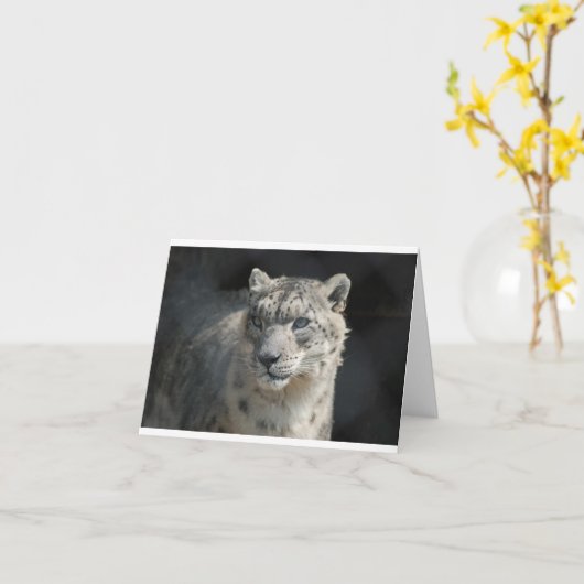 De Luipaard van de sneeuw Kaart (Gele Bloem)