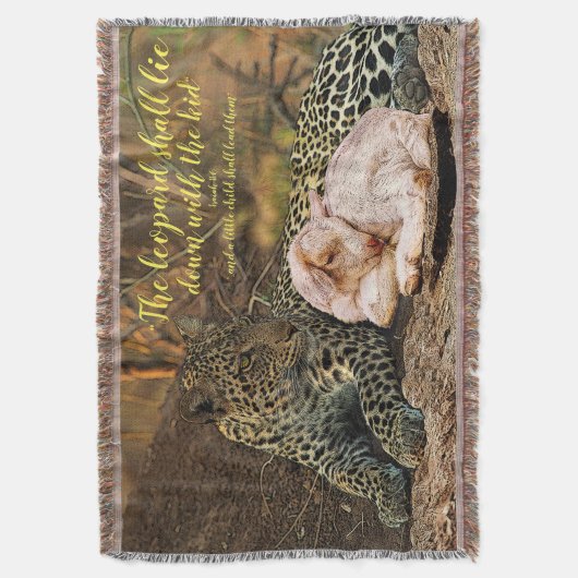 De luipaard zal met kind-Isaiah 11 liggen Deken (Voorkant Verticaal)