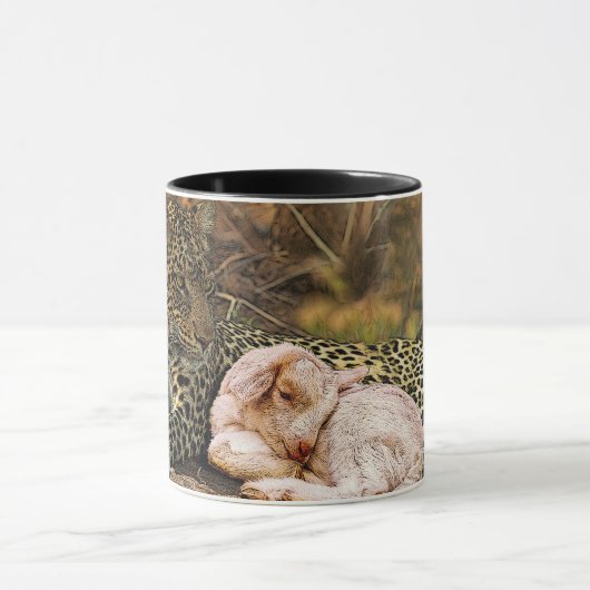 De "luipaard zal neer met het kind " Isaiah 11 Mok (Midden)