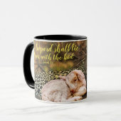 De "luipaard zal neer met het kind " Isaiah 11 Mok (Voorkant links)