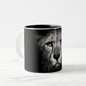De luipaard, zwart-wit, verbluffend tweekleurige koffiemok (Voorkant links)