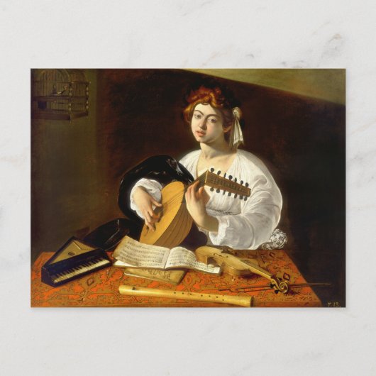 De luitspeler - Caravaggio Briefkaart (Voorkant)