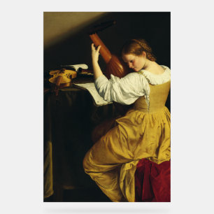 De luitspeler door Orazio Gentileschi Kunst Acryl Bord