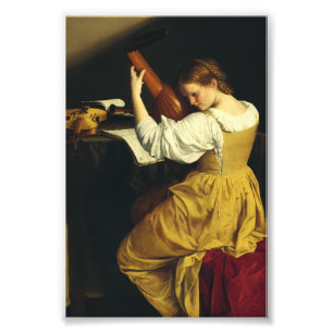 De luitspeler door Orazio Gentileschi Kunst Foto Afdruk