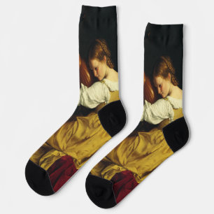De luitspeler door Orazio Gentileschi Kunst Sokken