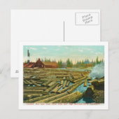 De Lumber Mill en Dam, de rivier gevuld met Briefkaart (Voorkant / Achterkant)