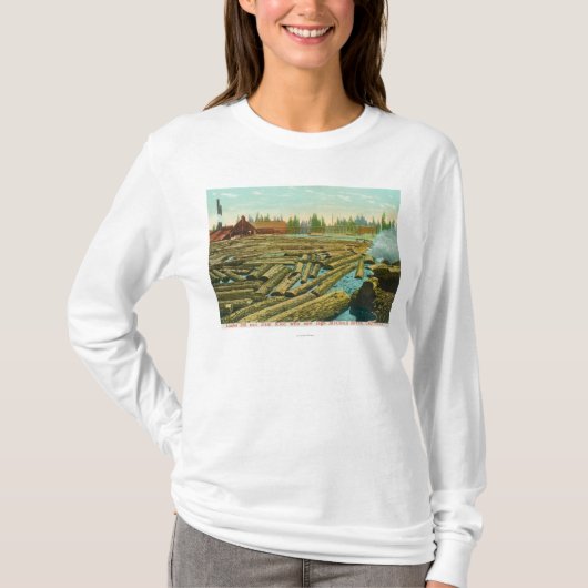 De Lumber Mill en Dam, de rivier gevuld met T-shirt (Voorkant)