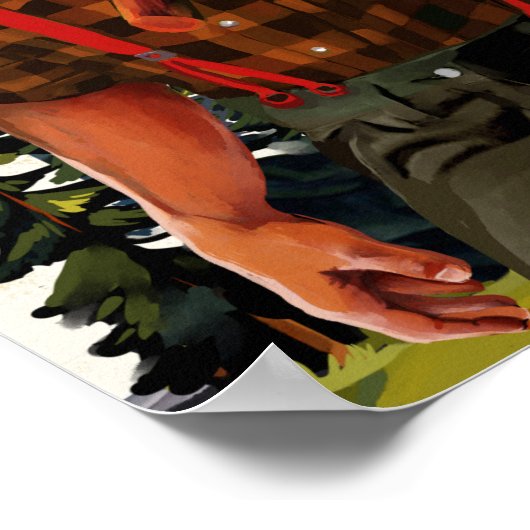 "De lumberjack" Koel  Man met een Ax Poster (Hoek)