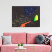 De Luminescente Grot: Canvas Standaard Grootte (Insitu (Woonkamer))