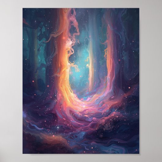 De Luminescerende Poort: Een Hemelse Convergentie Poster (Voorkant)