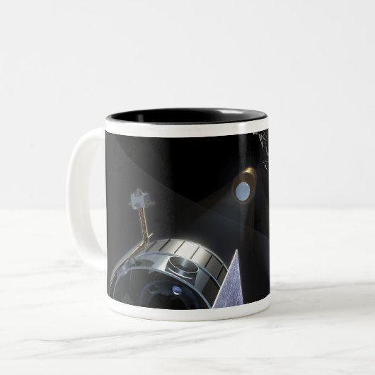 De Lunar CRater Observation Tweekleurige Koffiemok (Voorkant links)
