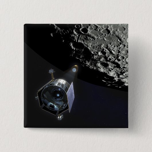 De Lunar CRater Observation Vierkante Button 5,1 Cm (Voorkant)