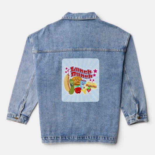 De Lunch Bunch Schattige Cartoon Food Fun Denim Jacket (Achterkant)