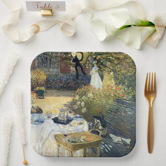 De lunch Claude Monet    Papieren Bordje (Huwelijk)