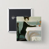 De Luncheon Vierkante Button 5,1 Cm (Voorkant /achterkant)