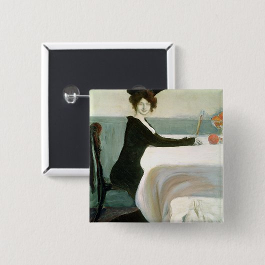 De Luncheon Vierkante Button 5,1 Cm (Voorkant /achterkant)