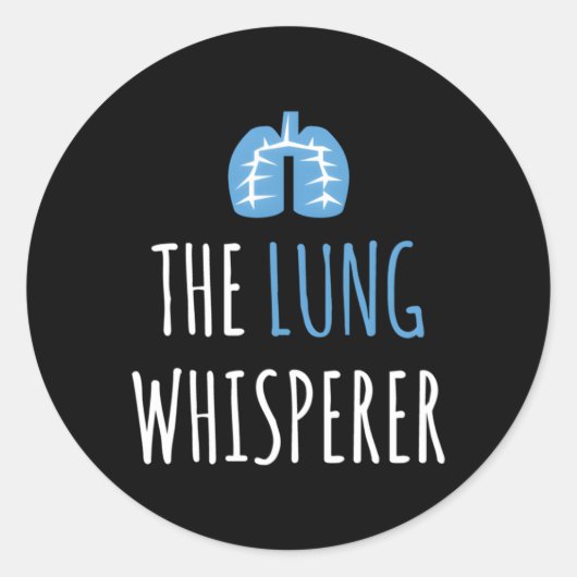 De Lung Whisperer Respiratory Therapist Ronde Sticker (Voorkant)